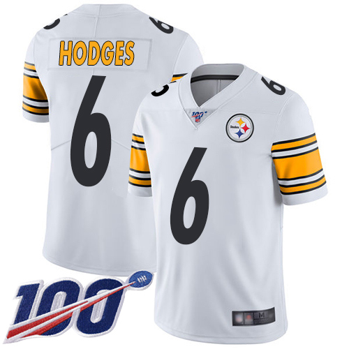 Youth Pittsburgh Steelers Football #6 Limited White Devlin Hodges Road 100th Season Vapor Untouchable Nike NFL Jersey->youth nfl jersey->Youth Jersey
